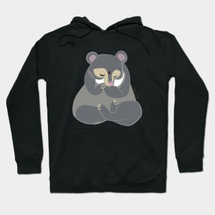 Yoga bear Grey Hoodie